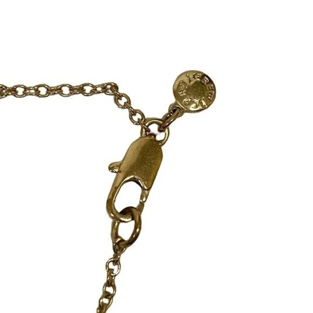 J. Crew Aqua Sweater Station Disco Ball‎ Crystal Gold Tone Necklace